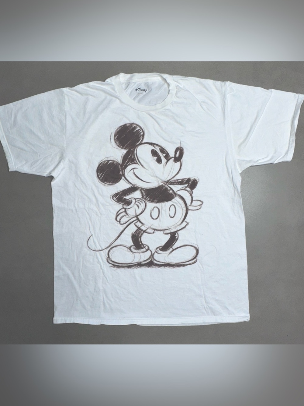 Disney Mickey Mouse Brown Pencil Sketch T-Shirt - MED